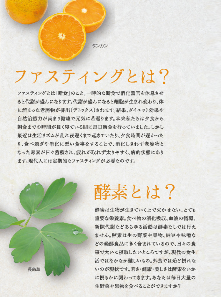 ファスティングとは、酵素とは